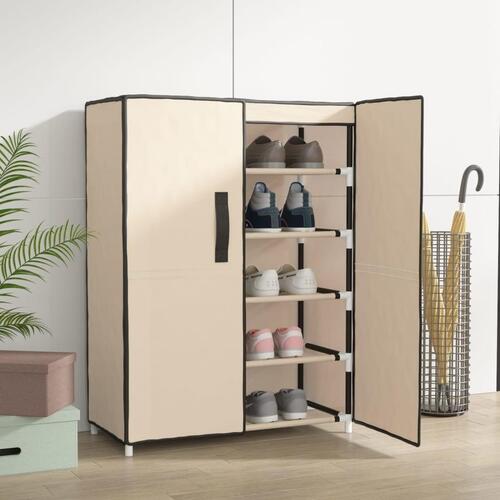 Skoskab 60x28x90 stof cremefarvet