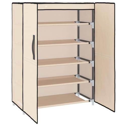 Skoskab 60x28x90 stof cremefarvet