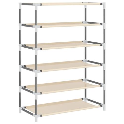Skoskab 60x28x90 stof cremefarvet