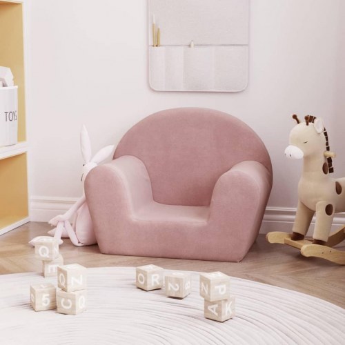 Sofa til børn blødt plys pink