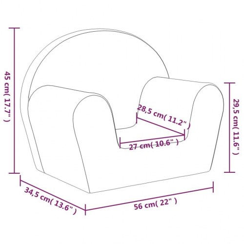 Sofa til børn blødt plys pink