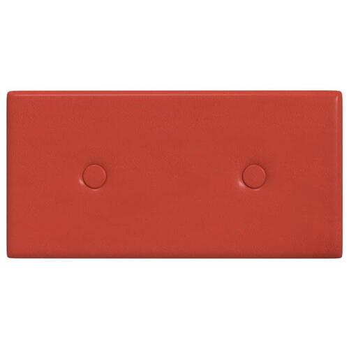 Vægpaneler 12 stk. 30x15 cm 0,54 m² kunstlæder rød