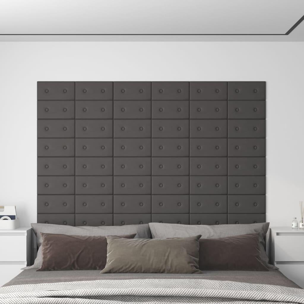 Vægpaneler 12 stk. 30x15 cm 0,54 m² kunstlæder grå