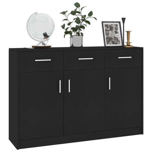 Skænk 110x30x75 cm spånplade sort
