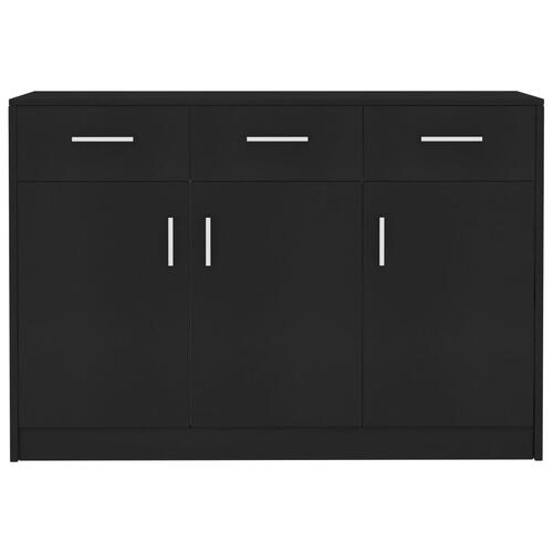 Skænk 110x30x75 cm spånplade sort