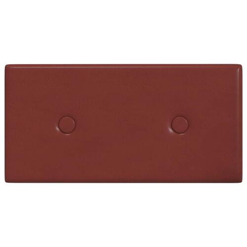 Vægpaneler 12 stk. 30x15 cm 0,54 m² kunstlæder vinrød