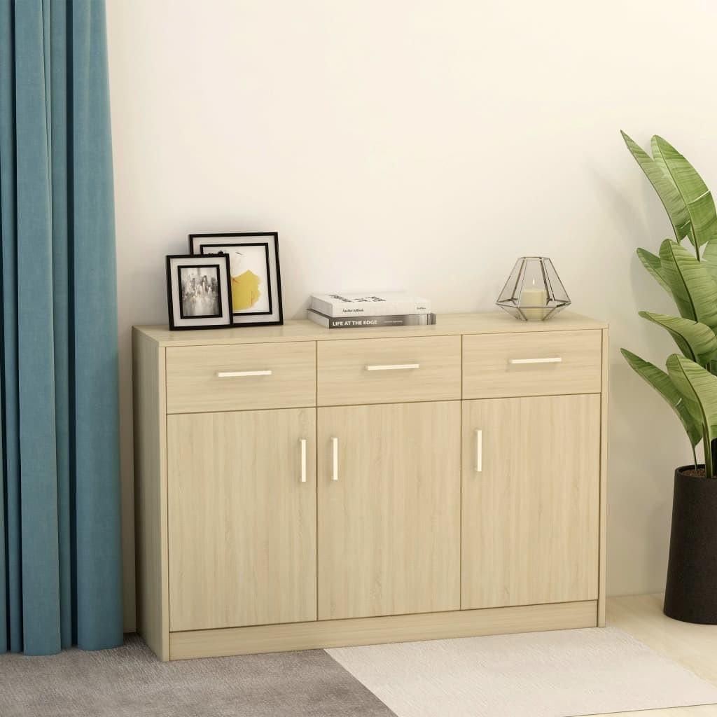 Skænk 110x30x75 cm konstrueret træ sonoma-eg