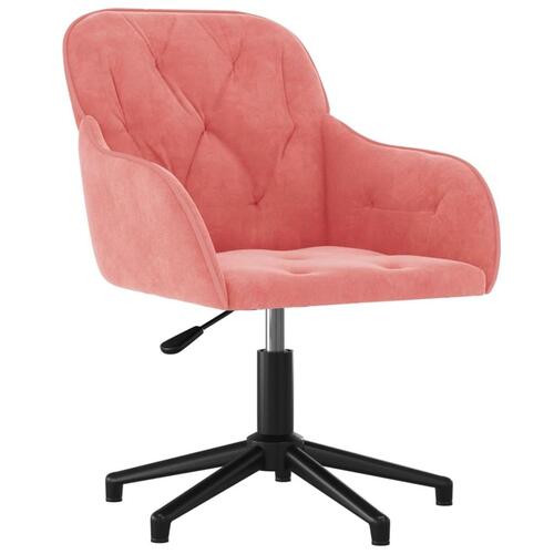 Drejelig kontorstol fløjl pink