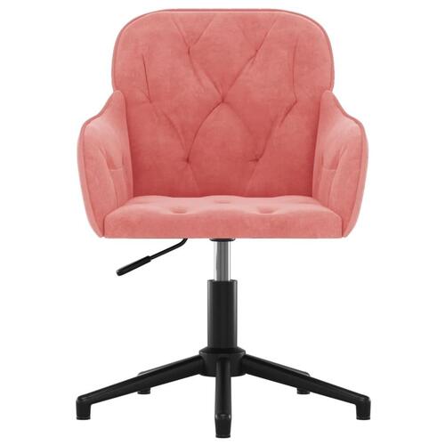 Drejelig kontorstol fløjl pink