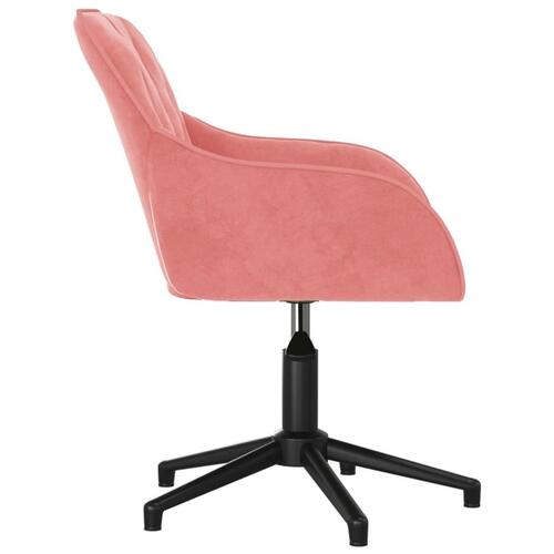 Drejelig kontorstol fløjl pink