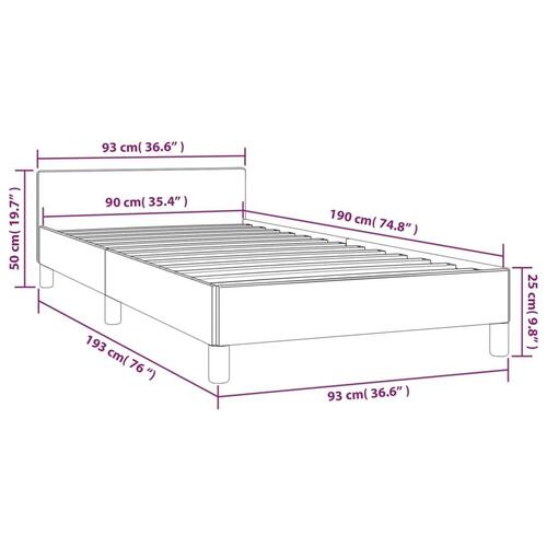 Sengeramme med hovedgærde uden madras Creme 90x190 cm Stof