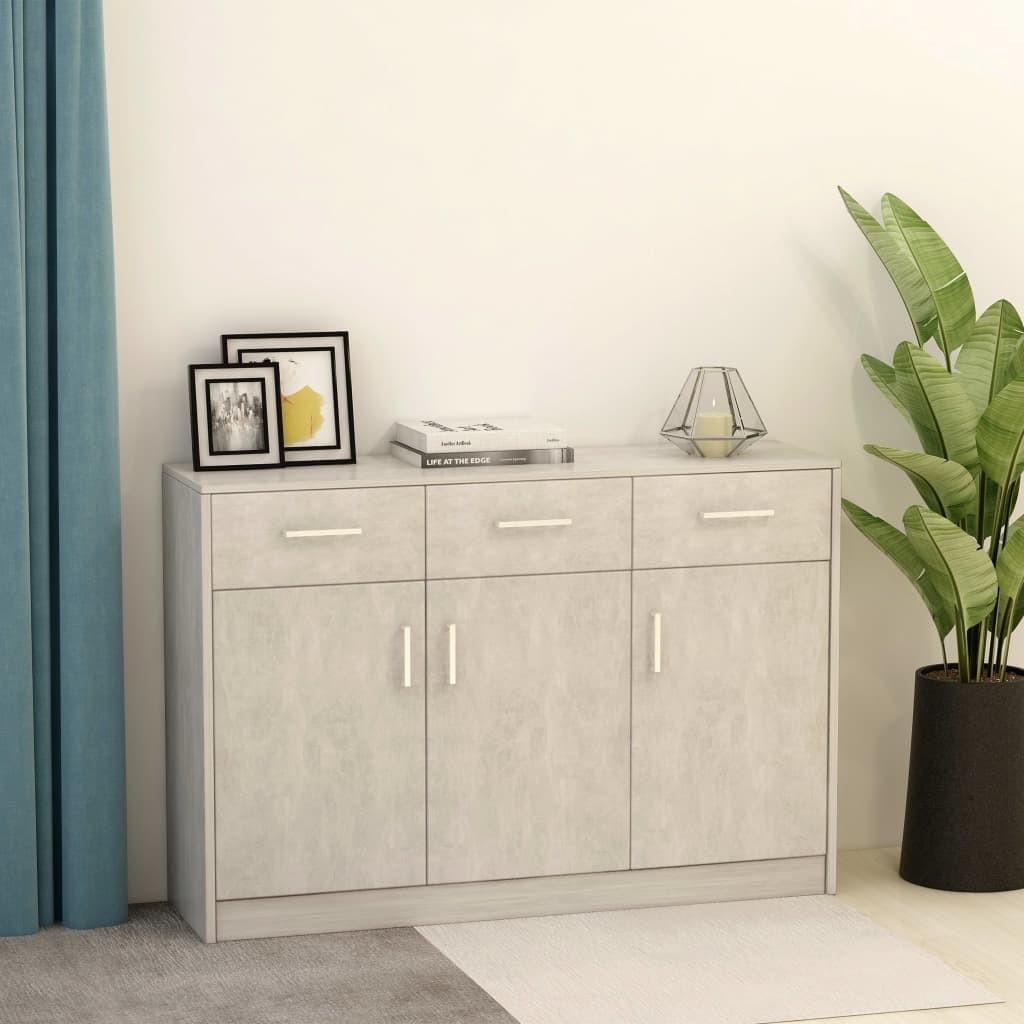 Skænk 110x30x75 cm konstrueret træ betongrå