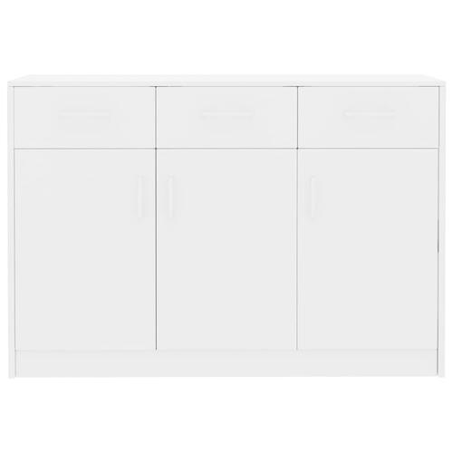 Skænk 110x30x75 cm spånplade hvid højglans