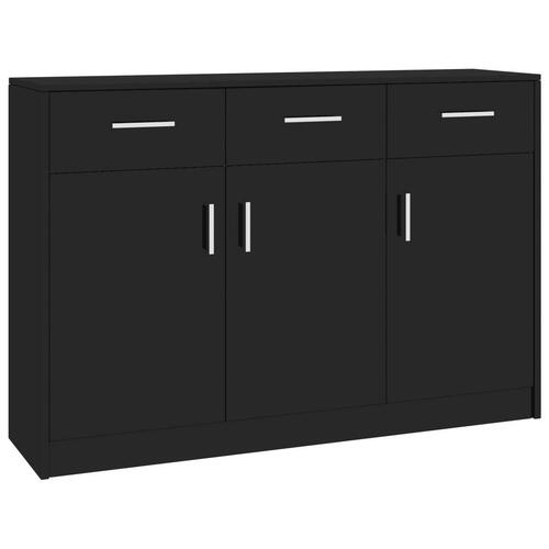 Skænk 110x30x75 cm spånplade sort højglans