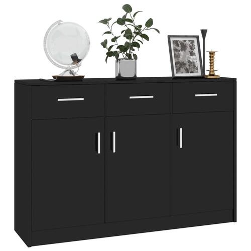 Skænk 110x30x75 cm spånplade sort højglans