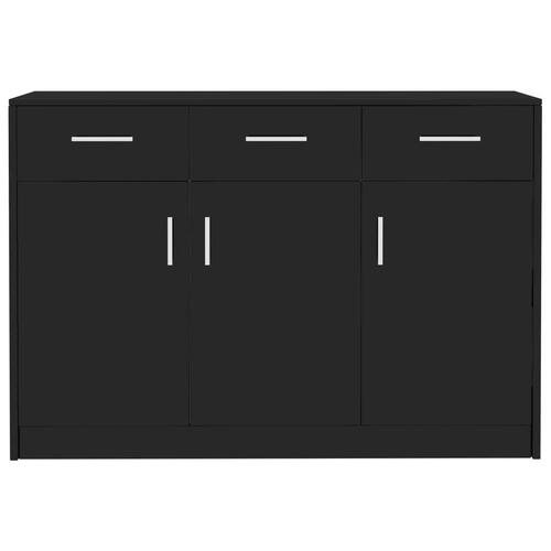 Skænk 110x30x75 cm spånplade sort højglans