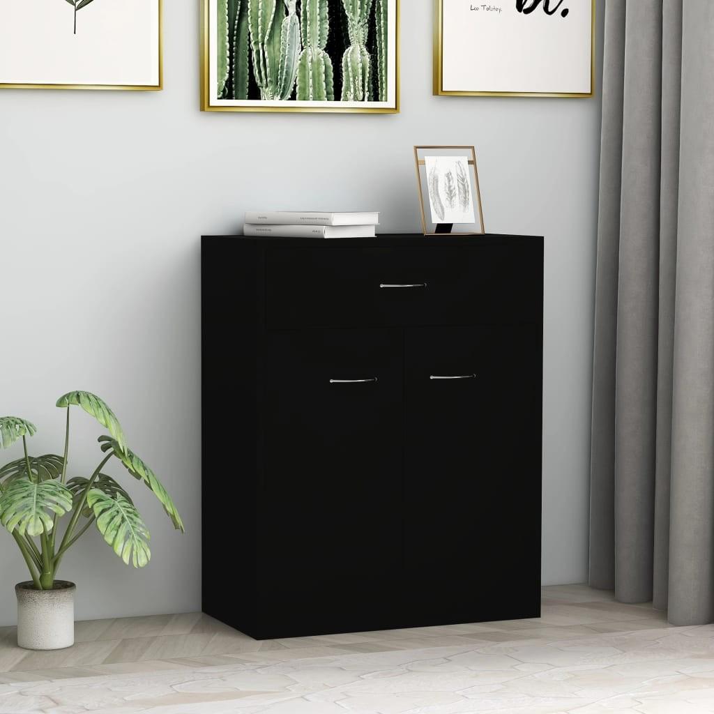 Skænk 60x30x75 cm konstrueret træ sort