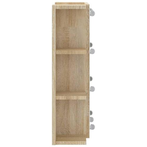 Spejlskab med LED-lys 70x16,5x60 cm sonoma-eg