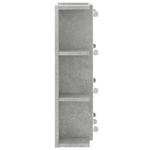 Spejlskab med LED-lys 70x16,5x60 cm betongrå