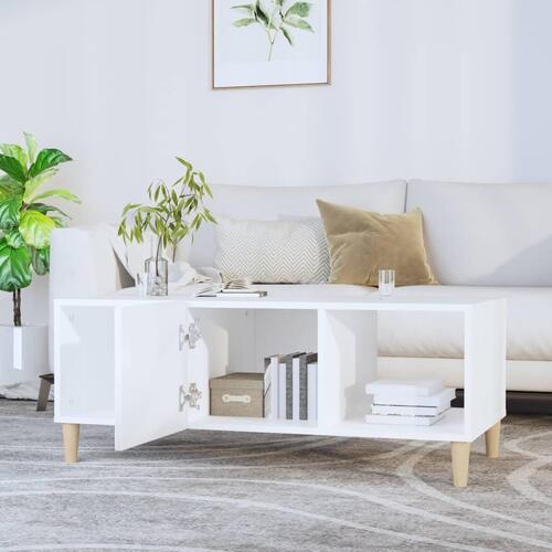 Sofabord 102x50x40 cm konstrueret træ hvid