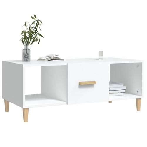 Sofabord 102x50x40 cm konstrueret træ hvid
