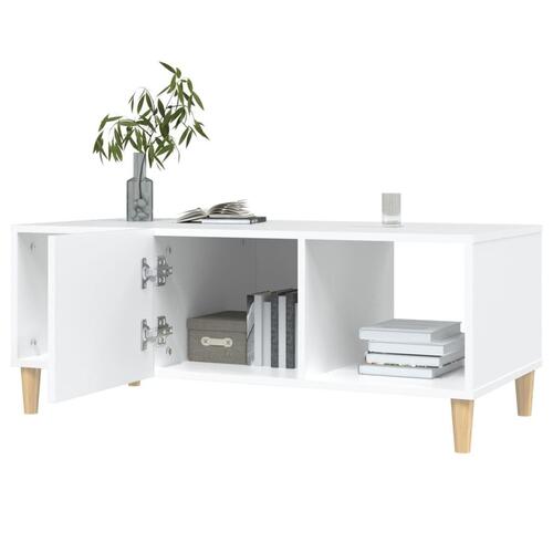 Sofabord 102x50x40 cm konstrueret træ hvid