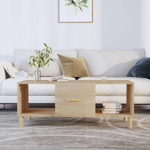 Sofabord 102x50x40 cm konstrueret træ sonoma-eg