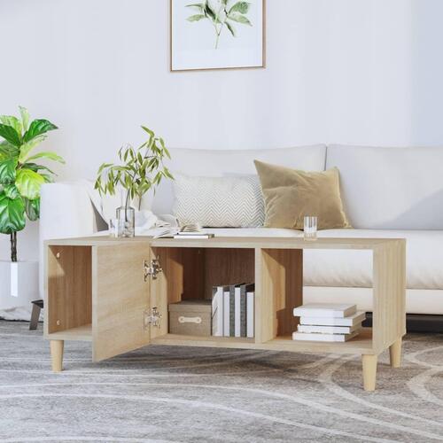 Sofabord 102x50x40 cm konstrueret træ sonoma-eg