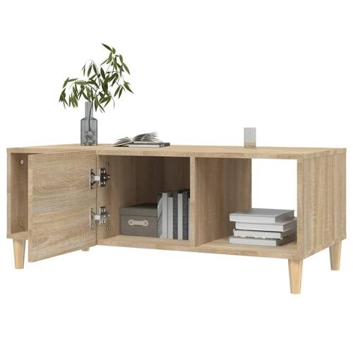 Sofabord 102x50x40 cm konstrueret træ sonoma-eg