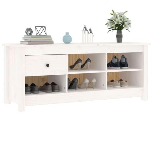 Skoreol 110x38x45,5 cm massivt fyrretræ hvid