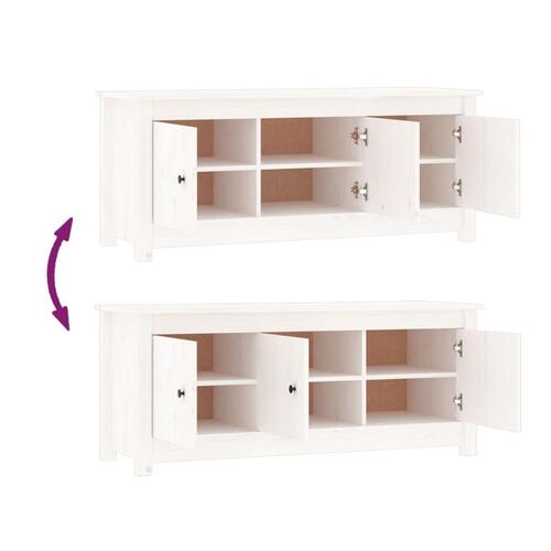 Skoreol 110x38x45,5 cm massivt fyrretræ hvid