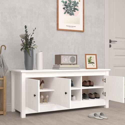 Skoreol 110x38x45,5 cm massivt fyrretræ hvid