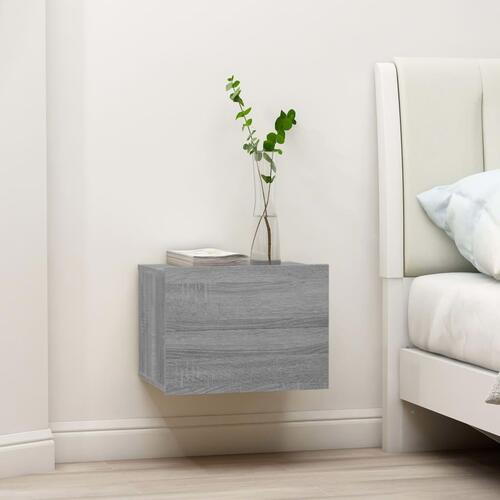 Sengebord 40x30x30 cm konstrueret træ grå sonoma-eg