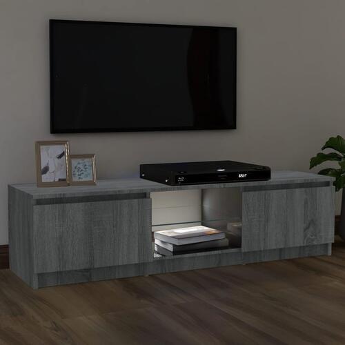 Tv-bord med LED-lys 120x30x35,5 cm grå sonoma-eg