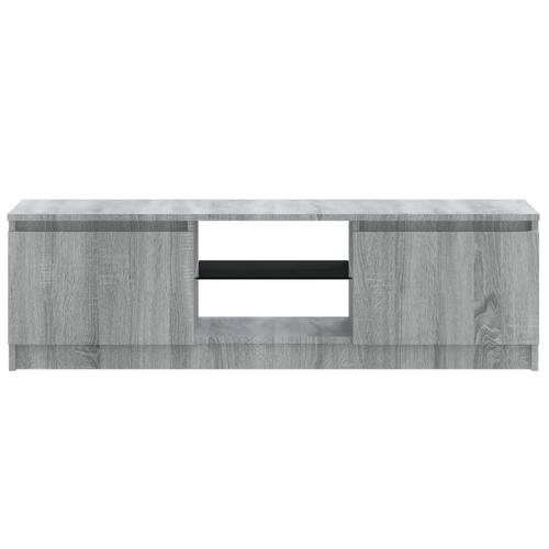Tv-bord med LED-lys 120x30x35,5 cm grå sonoma-eg