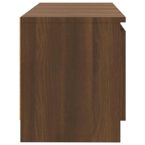 Tv-bord med LED-lys 120x30x35,5 cm brun eg