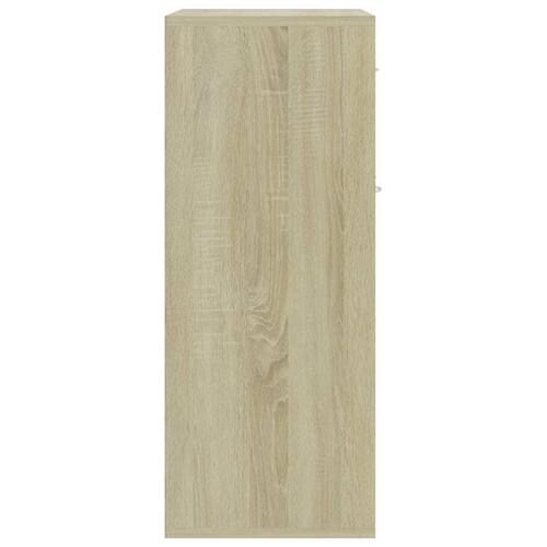 Skænk 60 x 30 x 75 cm spånplade hvid og sonoma-eg
