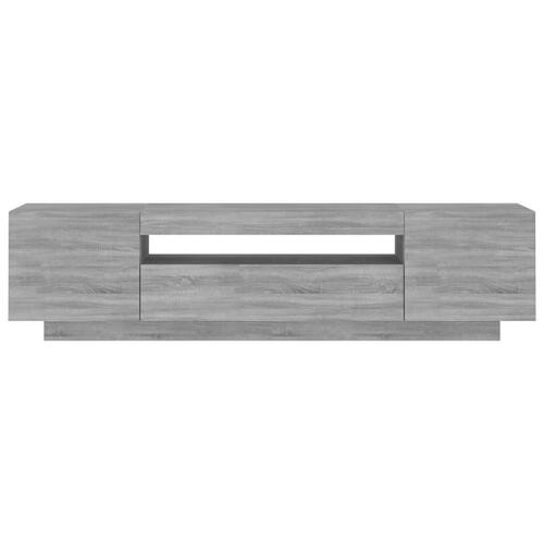 Tv-bord med LED-lys 160x35x40 cm grå sonoma-eg