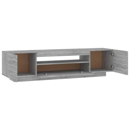 Tv-bord med LED-lys 160x35x40 cm grå sonoma-eg