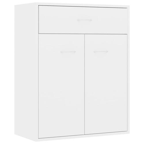 Skænk 60x30x75 cm konstrueret træ hvid højglans
