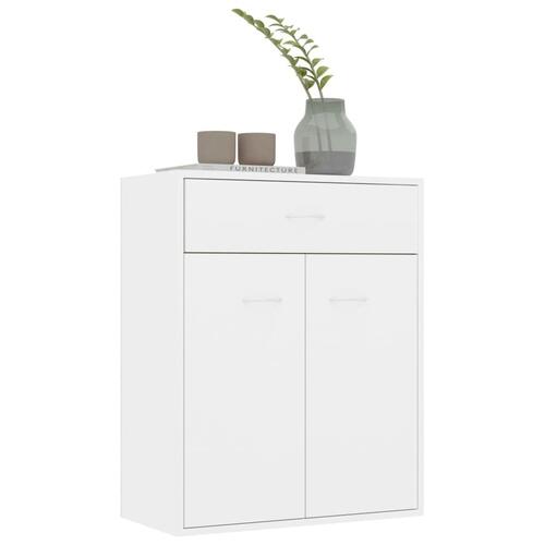 Skænk 60x30x75 cm konstrueret træ hvid højglans