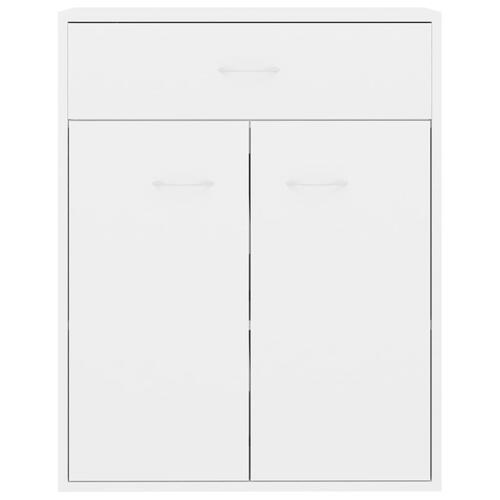 Skænk 60x30x75 cm konstrueret træ hvid højglans