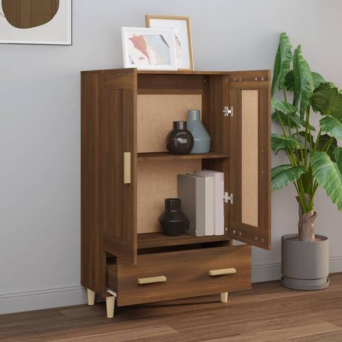 Skab 70x31x115 cm konstrueret træ brun egetræsfarve