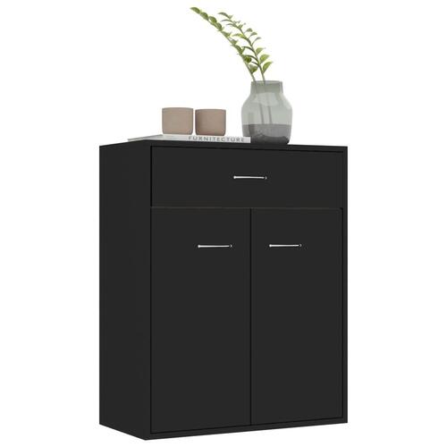 Skænk 60x30x75 cm konstrueret træ sort højglans