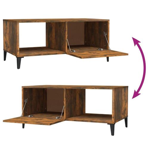Sofabord 90x50x40 cm konstrueret træ røget egetræsfarve