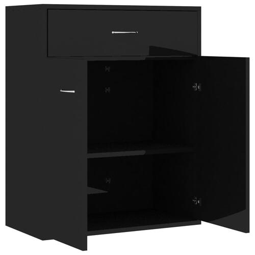 Skænk 60x30x75 cm konstrueret træ sort højglans