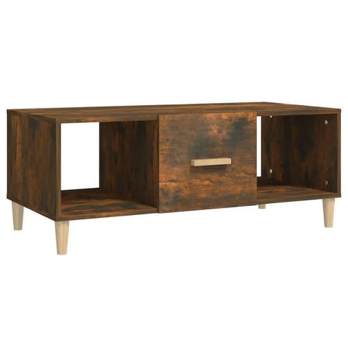 Sofabord 102x50x40 cm konstrueret træ røget egetræsfarve