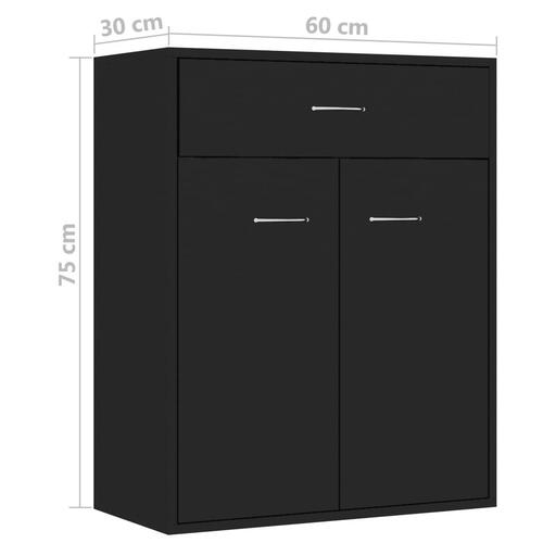 Skænk 60x30x75 cm konstrueret træ sort højglans