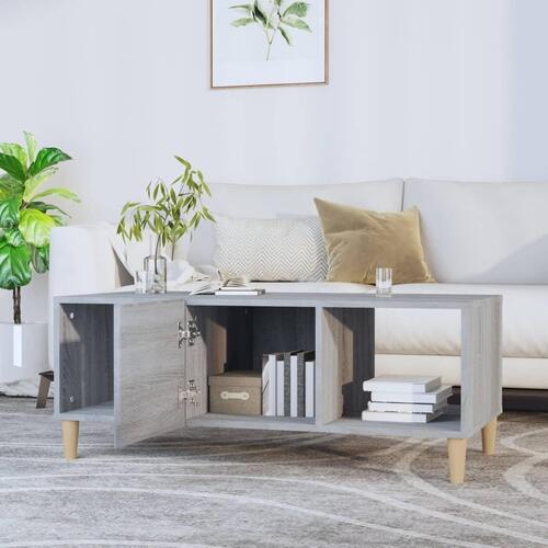 Sofabord 102x50x40 cm konstrueret træ grå sonoma-eg