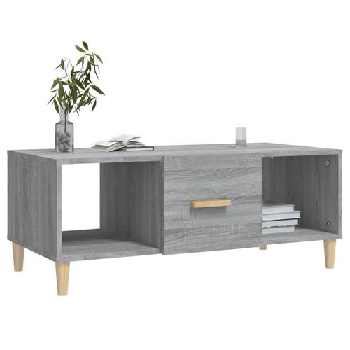 Sofabord 102x50x40 cm konstrueret træ grå sonoma-eg